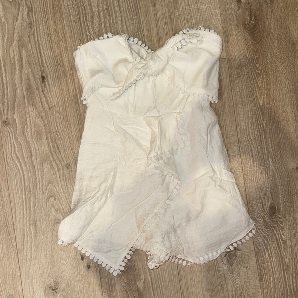 Luxxel White Strapless Romper
